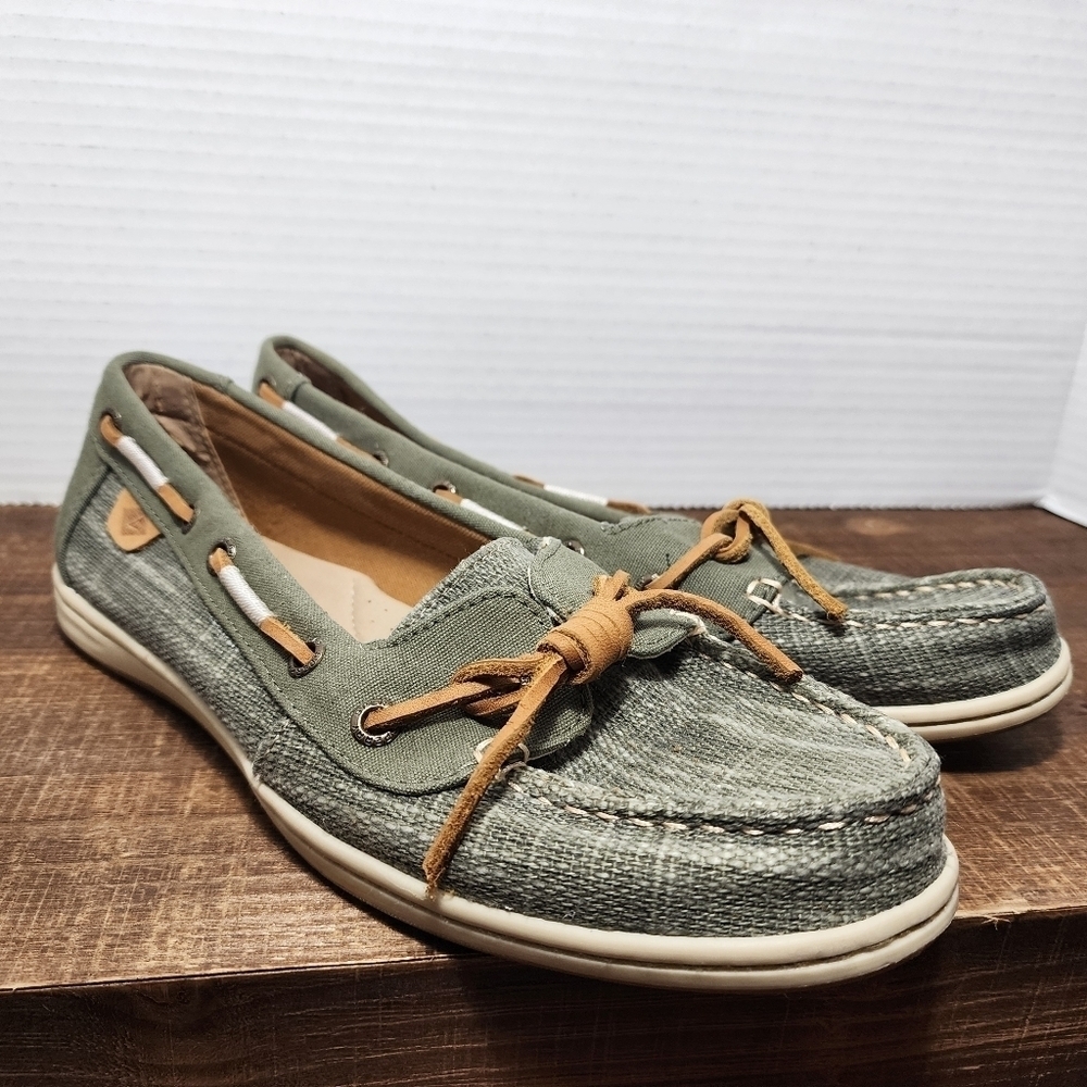 SPERRY - Boat Shoes Olive Green Size 8